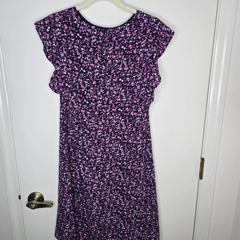 Michael Kors Pink and Purple Floral Midi Dress